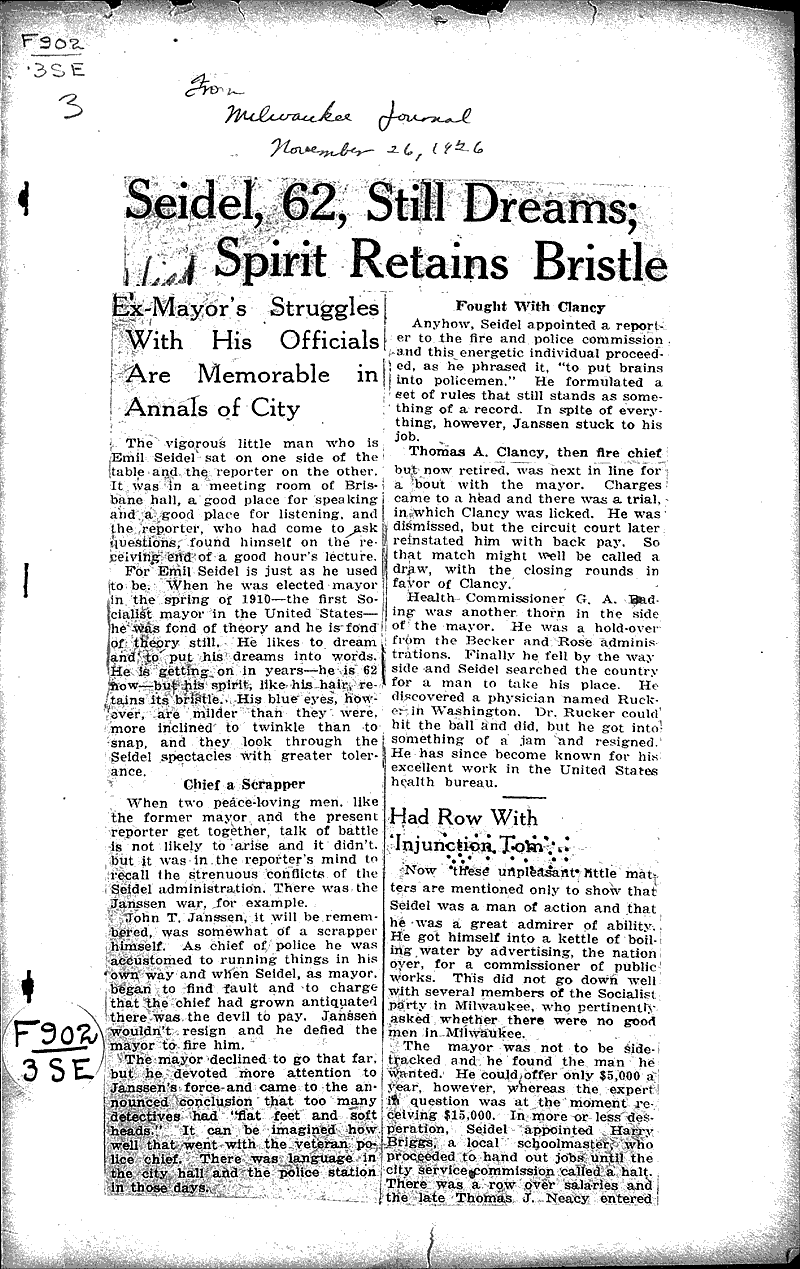  Source: Milwaukee Journal Date: 1926-11-26