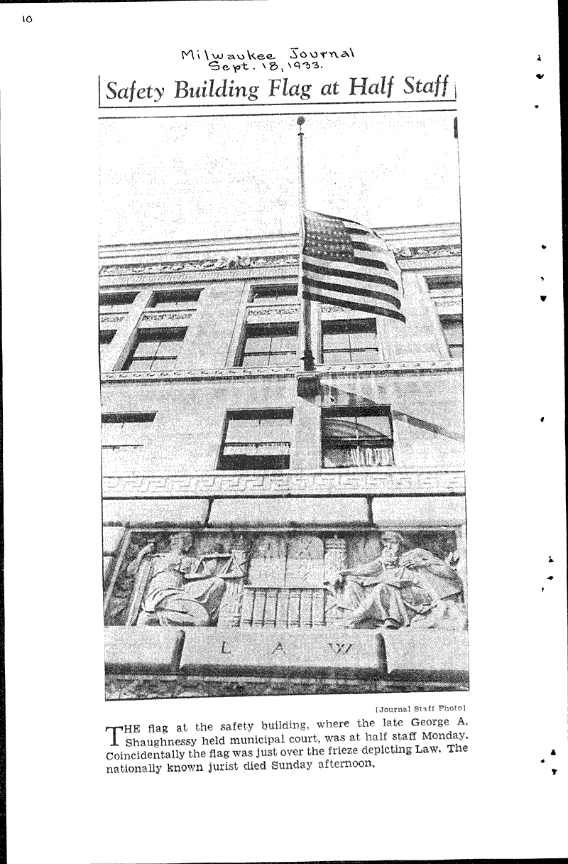  Source: Milwaukee Sentinel Topics: Government and Politics Date: 1933-09-14