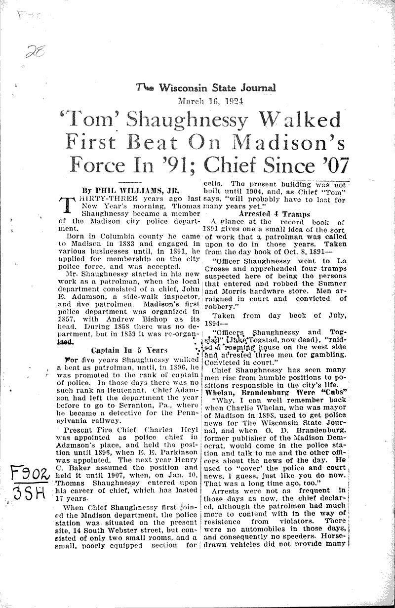  Source: Wisconsin State Journal Topics: Government and Politics Date: 1924-03-16