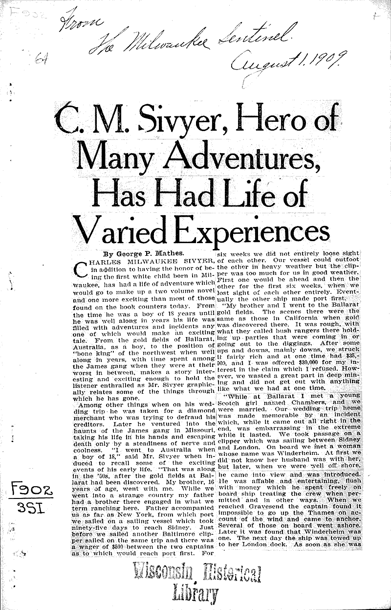 Source: Milwaukee Sentinel Date: 1909-08-01