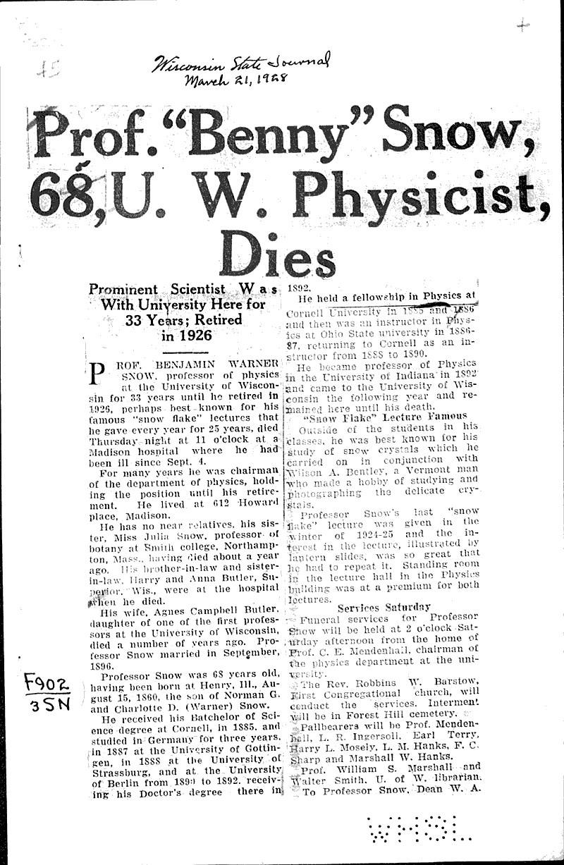  Source: Wisconsin State Journal Topics: Education Date: 1928-03-21