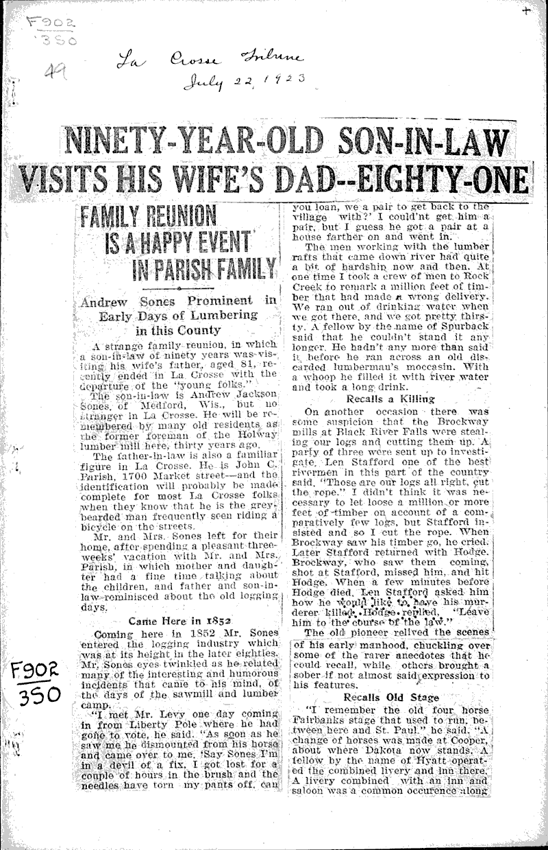  Source: La Crosse Tribune Date: 1923-07-22