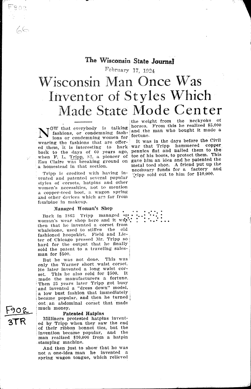  Source: Wisconsin State Journal Topics: Social and Political Movements Date: 1924-02-17