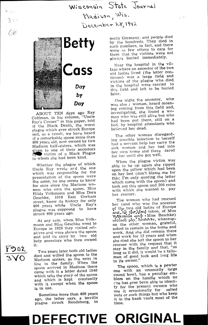  Source: Wisconsin State Journal Topics: Voyages and Travels Date: 1942-12-28