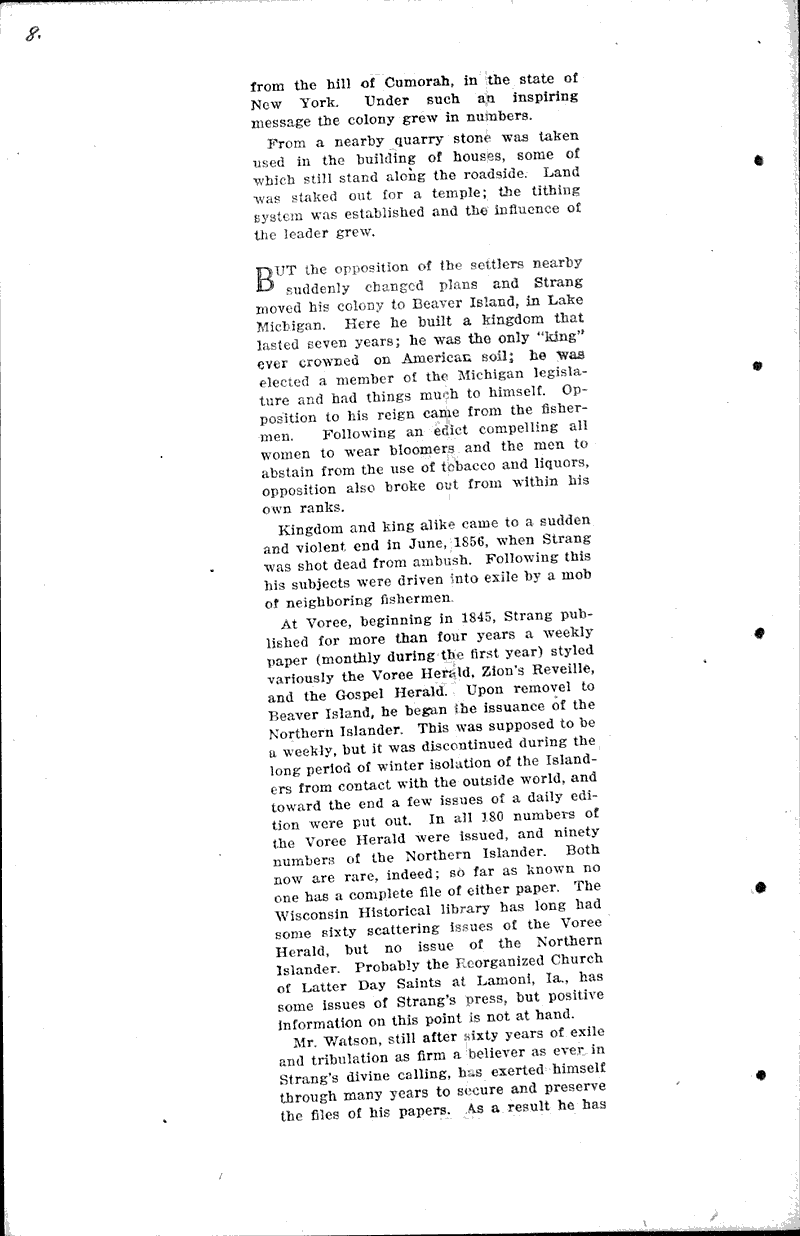  Source: Milwaukee Sentinel Topics: Church History Date: 1922-01-15