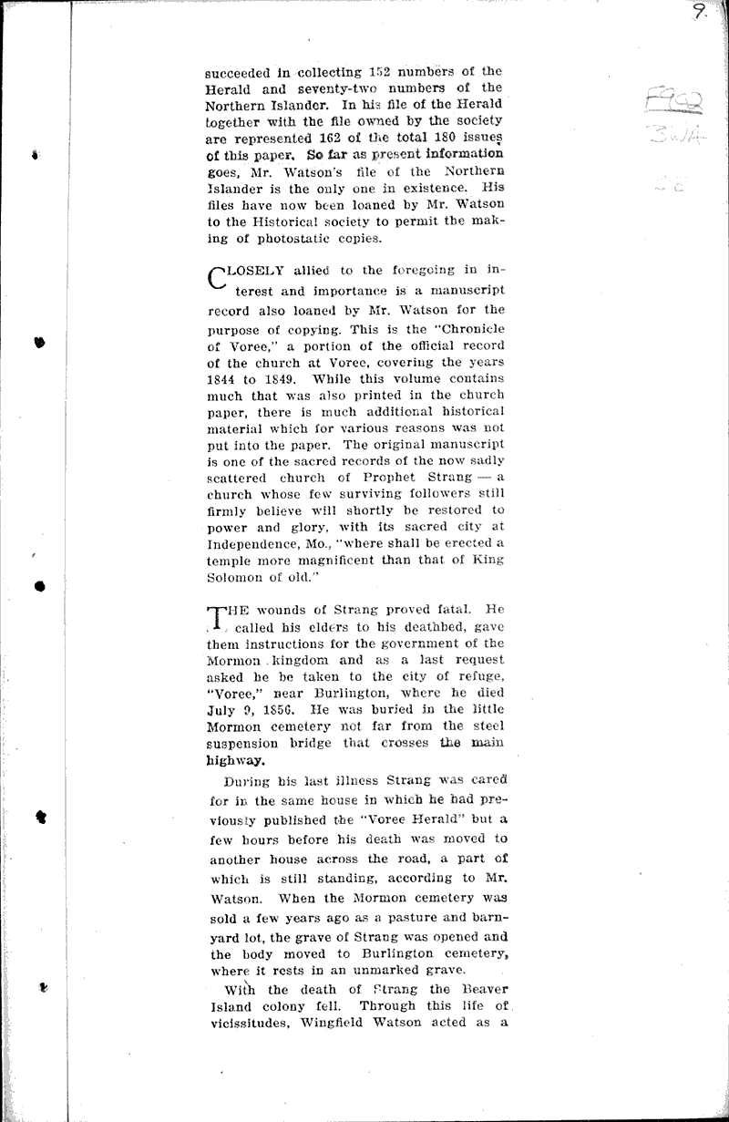  Source: Milwaukee Sentinel Topics: Church History Date: 1922-01-15