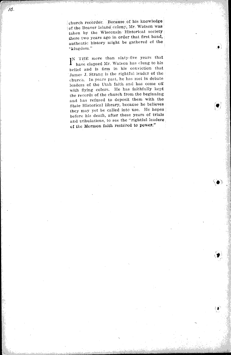  Source: Milwaukee Sentinel Topics: Church History Date: 1922-01-15