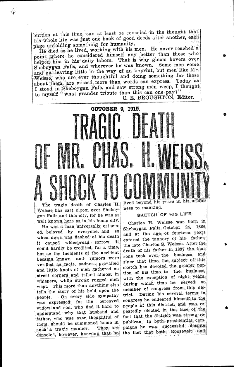  Source: Sheboygan Press Topics: Industry Date: 1919-10-08