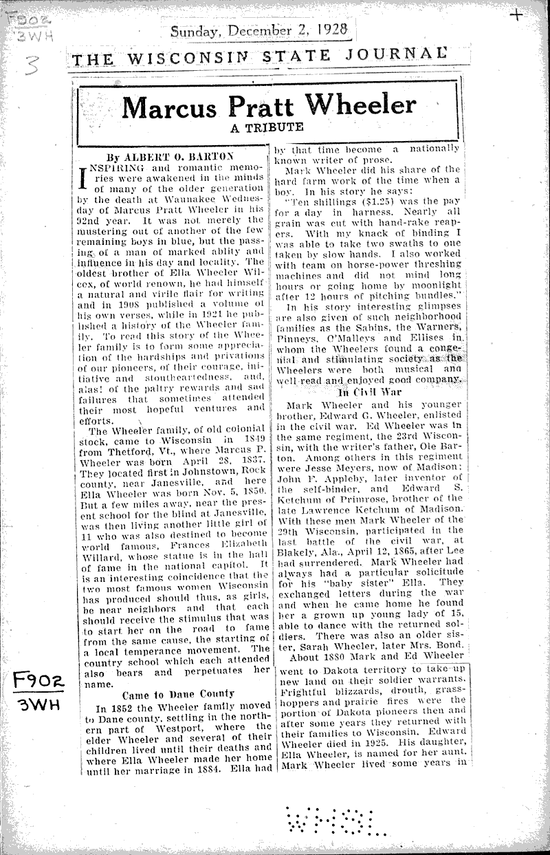  Source: Wisconsin State Journal Topics: Art and Music Date: 1928-12-02