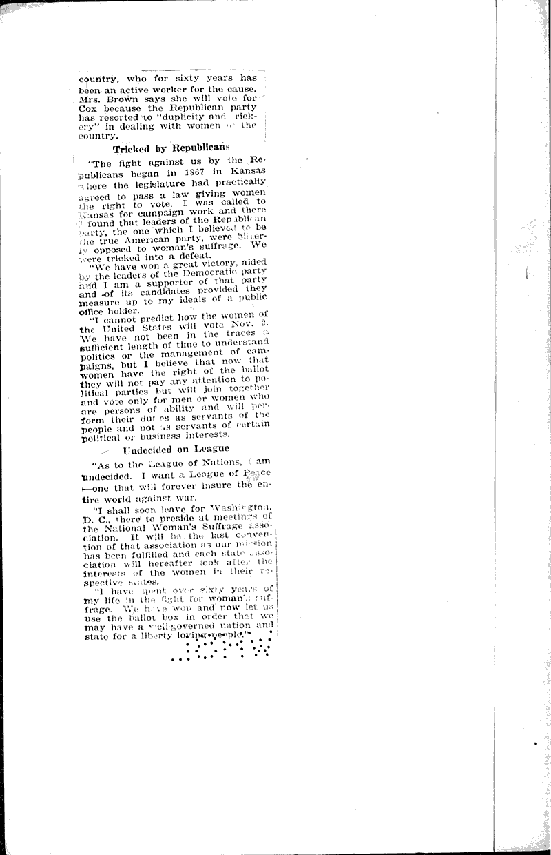  Source: Milwaukee Journal Topics: Government and Politics Date: 1920-10-10