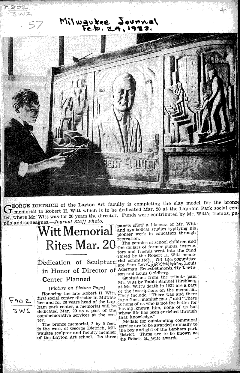  Source: Milwaukee Journal Topics: Government and Politics Date: 1933-02-24