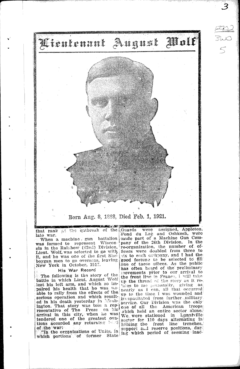  Source: Sheboygan Press Topics: Wars Date: 1921-02-02