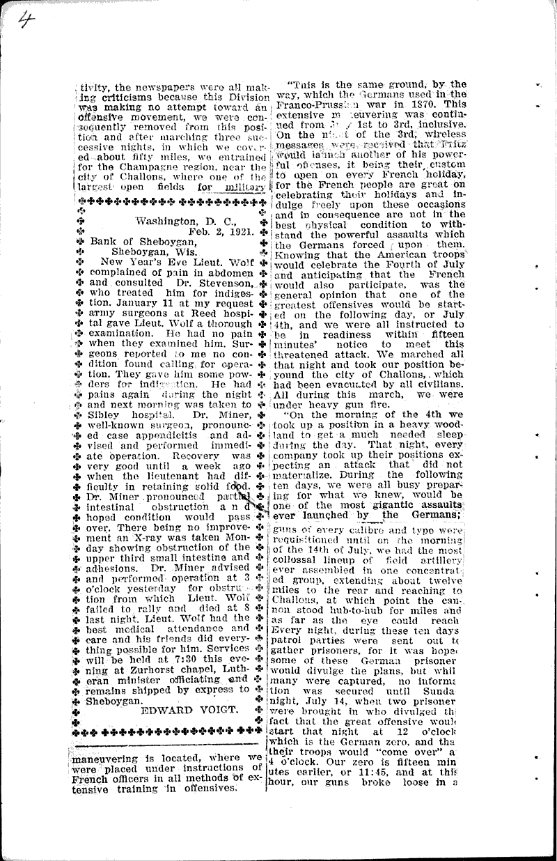  Source: Sheboygan Press Topics: Wars Date: 1921-02-02