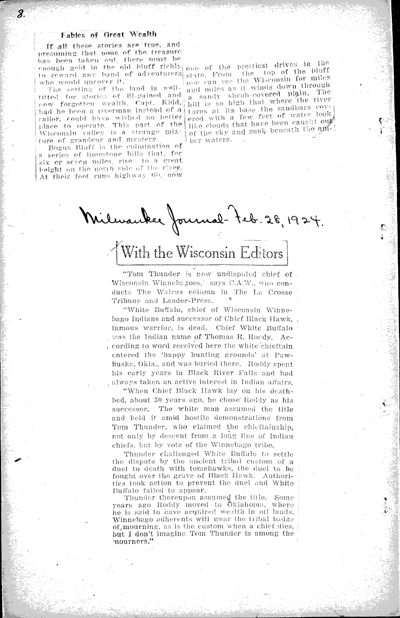  Source: LaCrosse Tribune Topics: Indians and Native Peoples Date: 1923-04-15