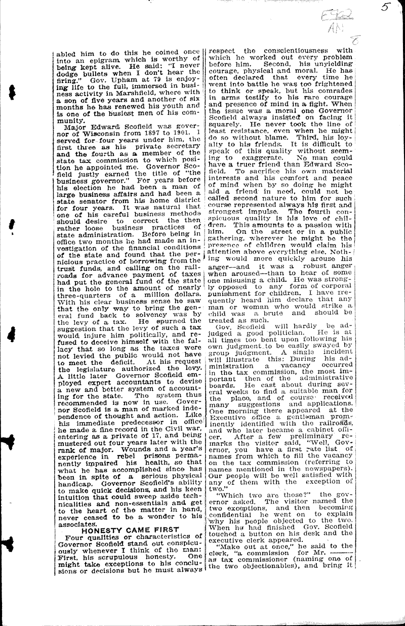  Source: Wisconsin State Journal Topics: Government and Politics Date: 1921-10-09