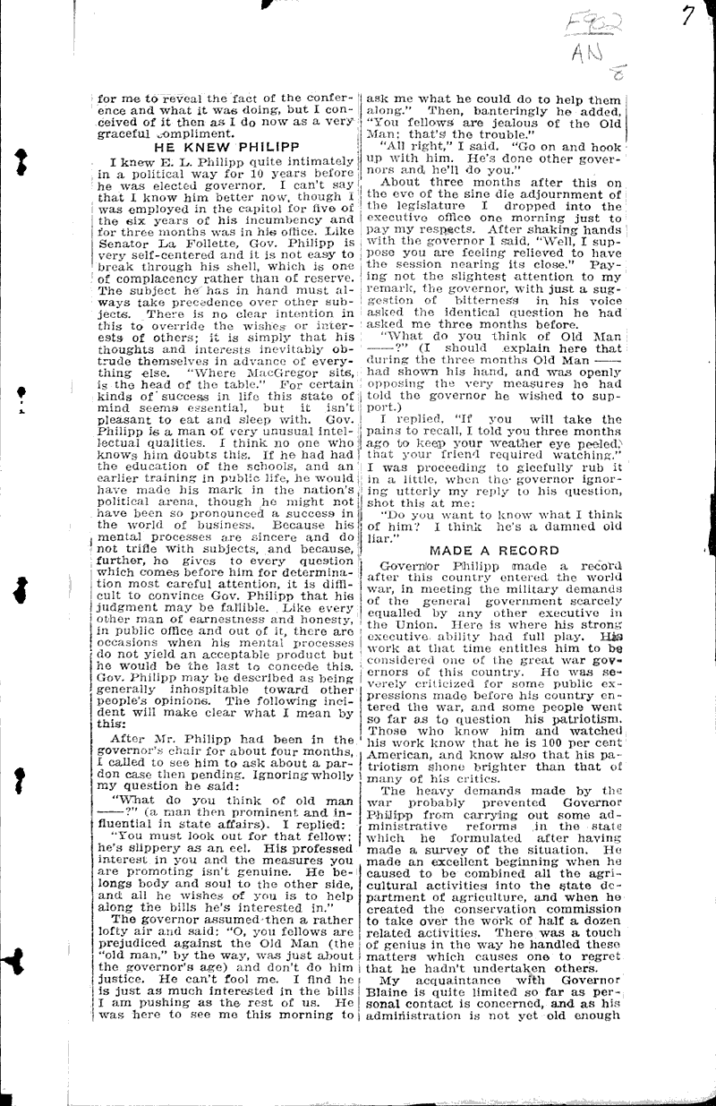  Source: Wisconsin State Journal Topics: Government and Politics Date: 1921-10-09