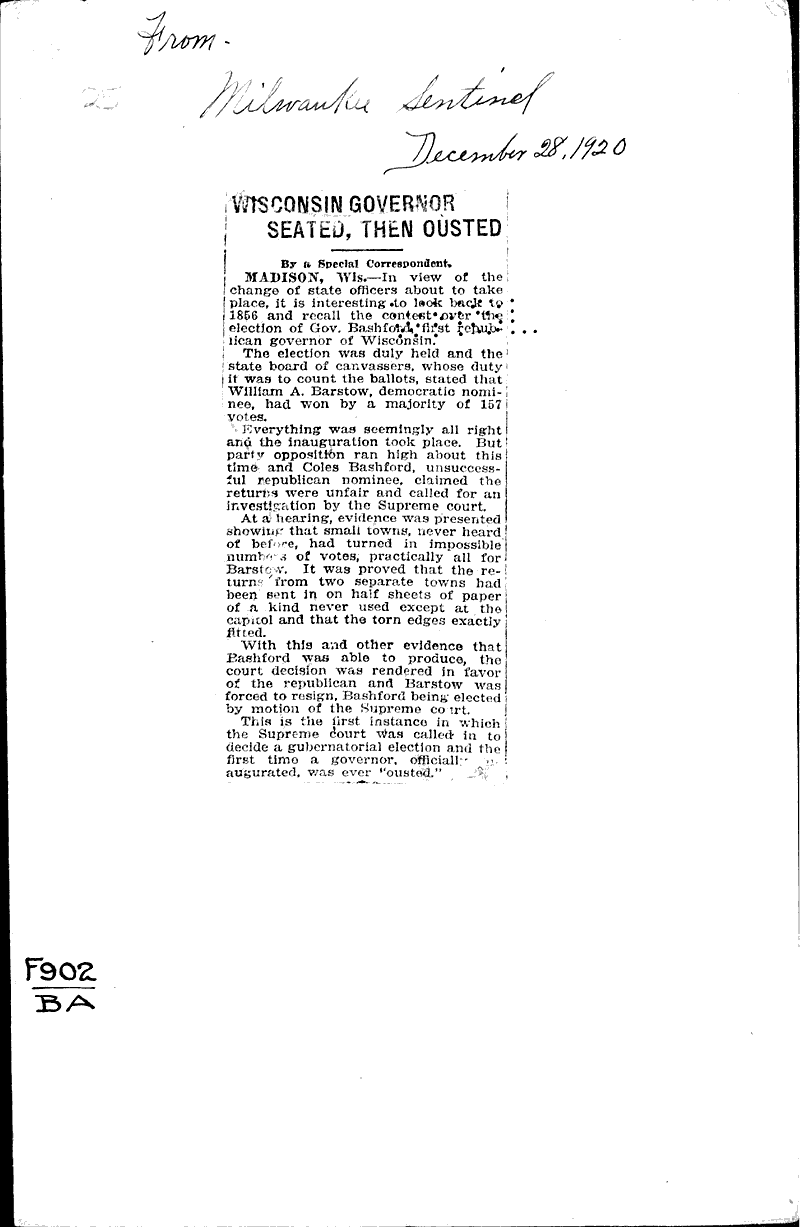  Source: Milwaukee Sentinel Topics: Government and Politics Date: 1920-12-28