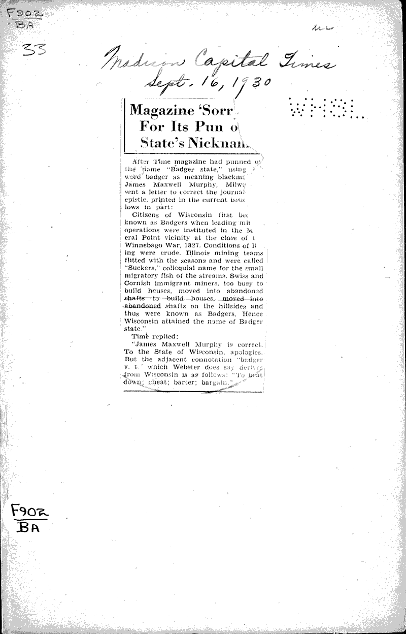  Source: Capital Times Topics: Industry Date: 1930-09-16