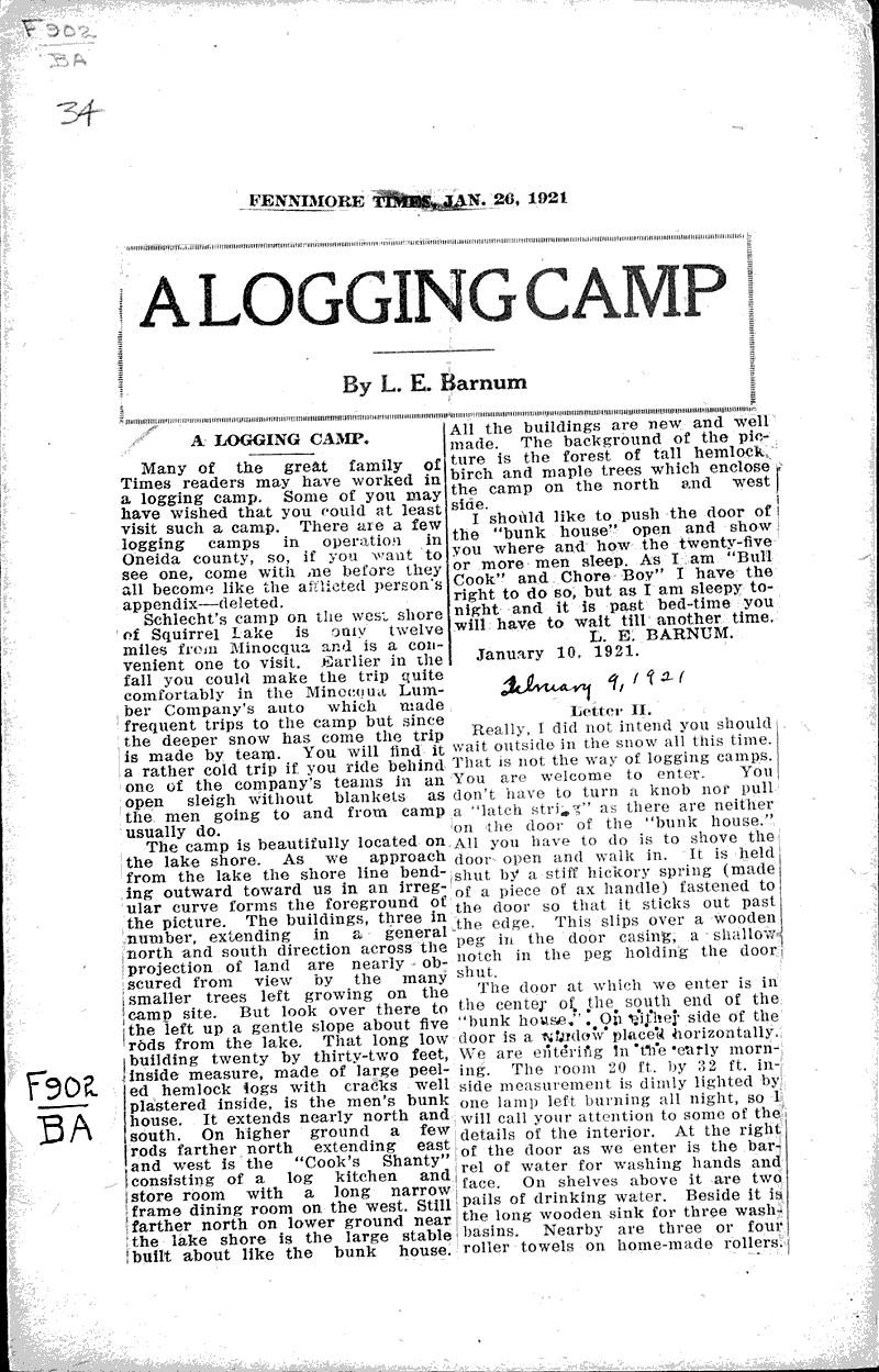  Source: Fennimore Times Topics: Industry Date: 1921-01-26