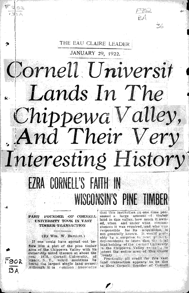  Source: Eau Claire Leader Topics: Industry Date: 1922-01-29