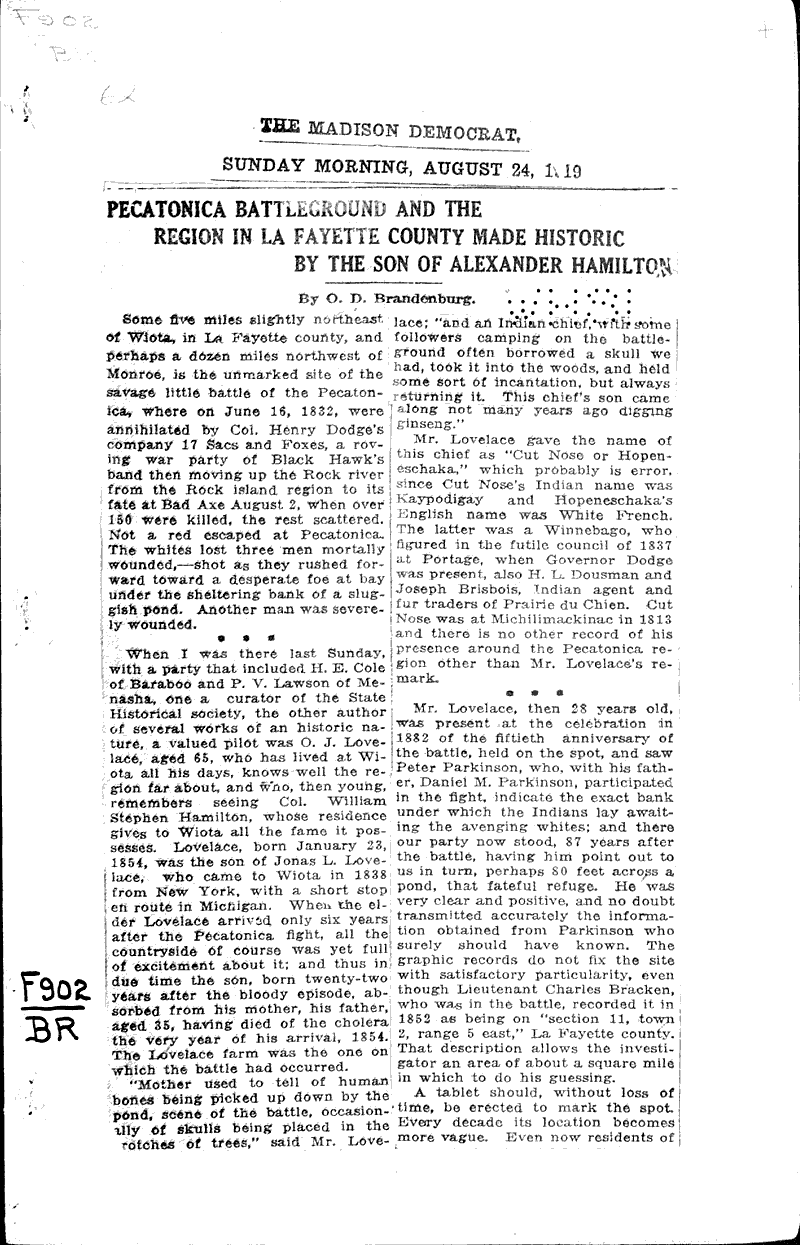  Source: Madison Democrat Topics: Wars Date: 1919-08-24
