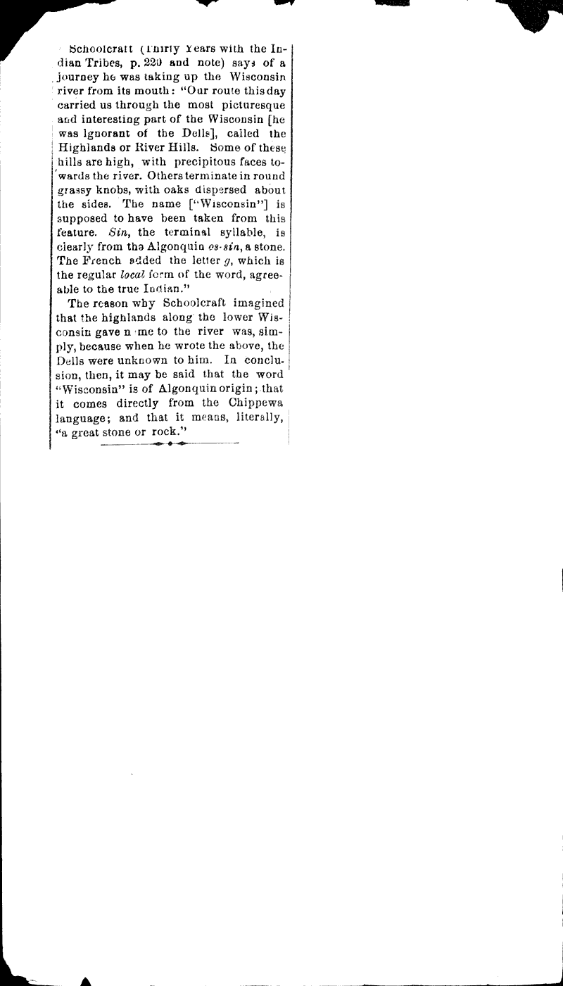 Origin and signification of the word wisconsin Source: Wisconsin State Register Date: 1885-06-14
