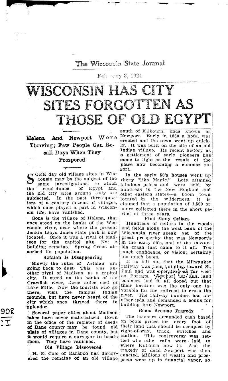  Source: Wisconsin State Journal Date: 1924-02-03