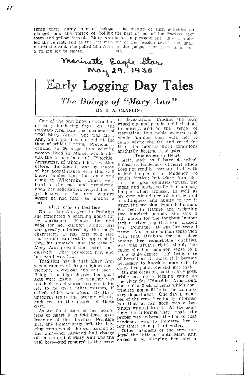  Source: Green Bay Press Gazette Topics: Industry Date: 1930-05-26
