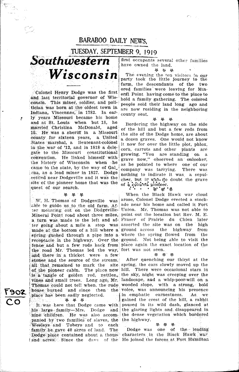  Source: Baraboo Daily News Topics: Government and Politics Date: 1919-09-09