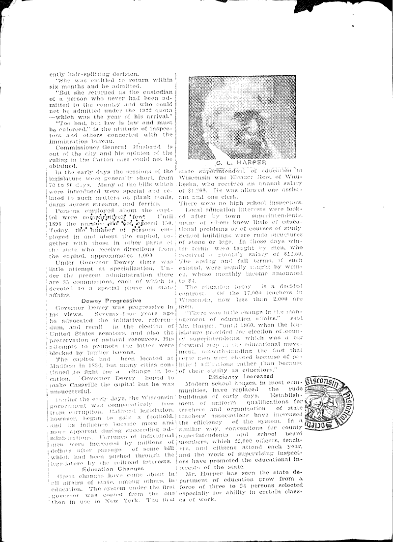  Source: Wisconsin State Journal Topics: Government and Politics Date: 1922-08-13