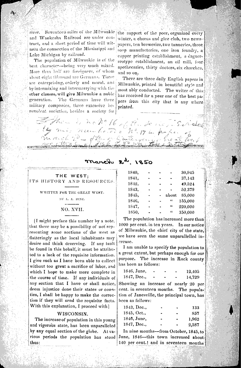  Source: Great West (Cincinnati, OH) Date: 1850-02-02