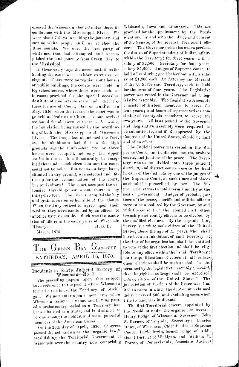  Source: Green Bay Gazette Topics: Government and Politics Date: 1870-04-02