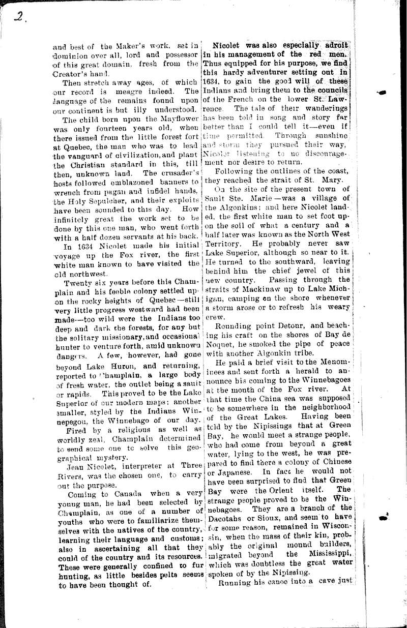 The genesis of Wisconsin Source: Ashland Daily Press Topics: Education Date: 1905-05-13