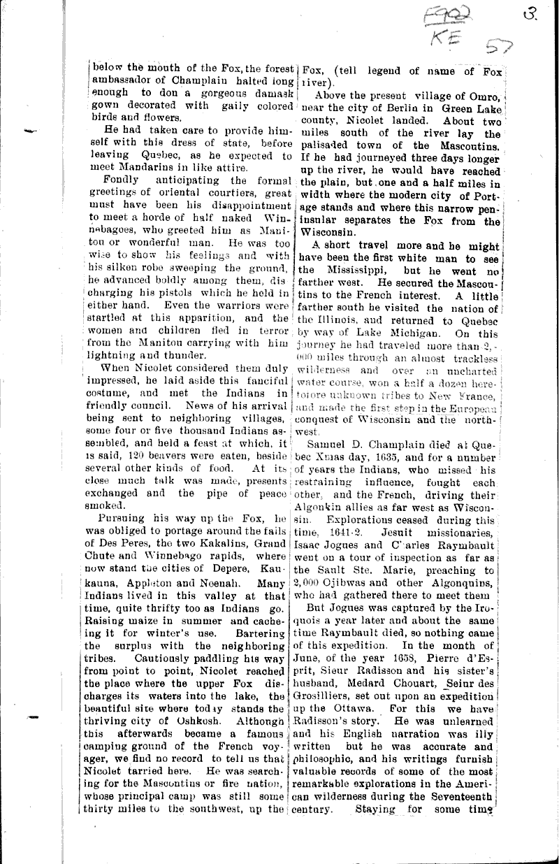 The genesis of Wisconsin Source: Ashland Daily Press Topics: Education Date: 1905-05-13