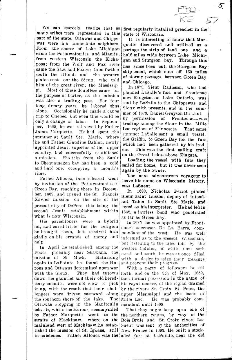 The genesis of Wisconsin Source: Ashland Daily Press Topics: Education Date: 1905-05-13
