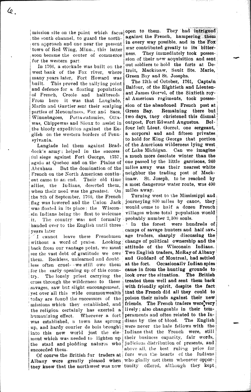 The genesis of Wisconsin Source: Ashland Daily Press Topics: Education Date: 1905-05-13