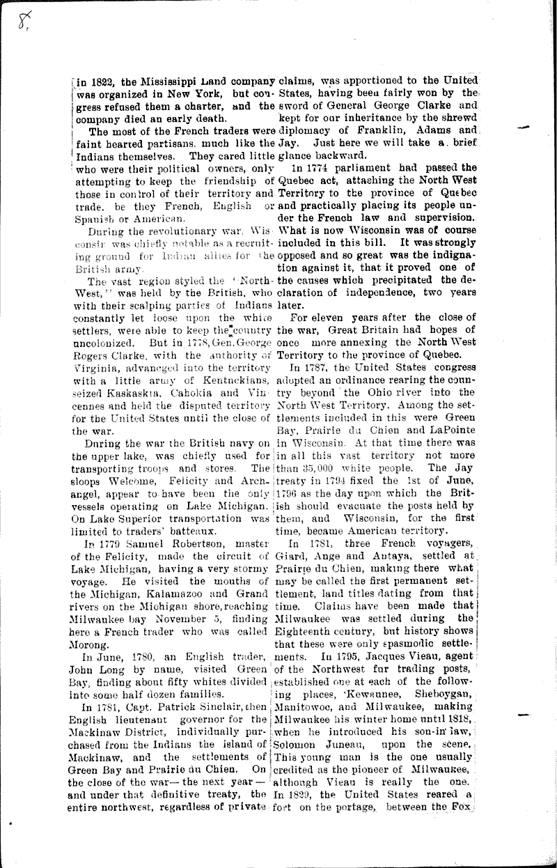 The genesis of Wisconsin Source: Ashland Daily Press Topics: Education Date: 1905-05-13