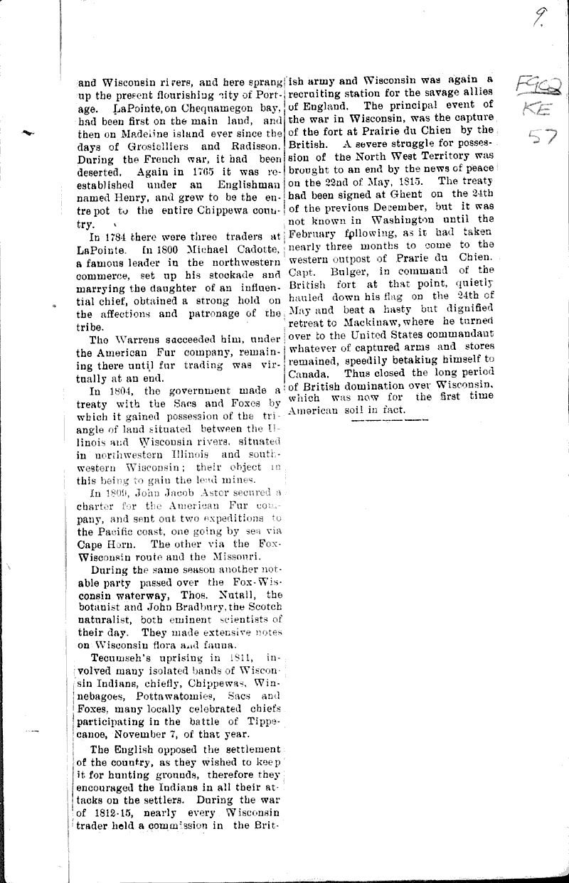 The genesis of Wisconsin Source: Ashland Daily Press Topics: Education Date: 1905-05-13