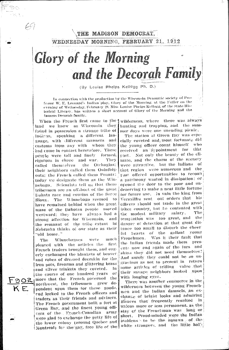  Source: Madison Democrat Topics: Indians and Native Peoples Date: 1912-02-21