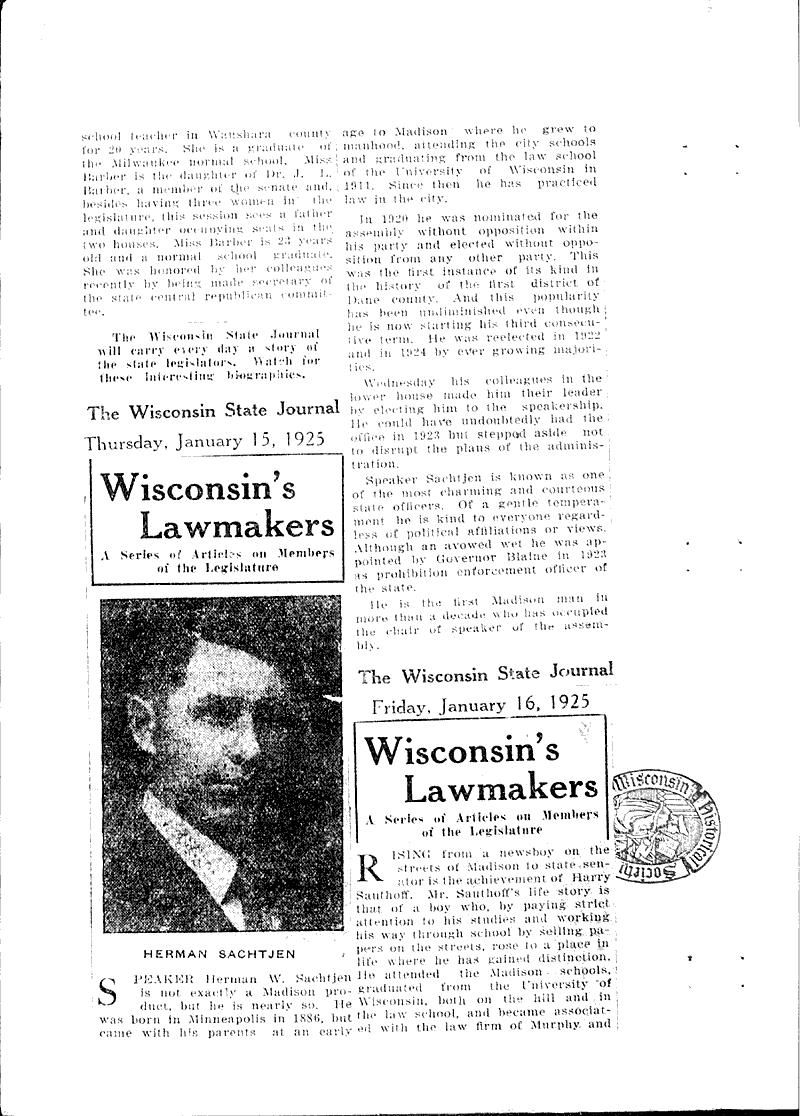  Topics: Government and Politics Date: 1925-01-14