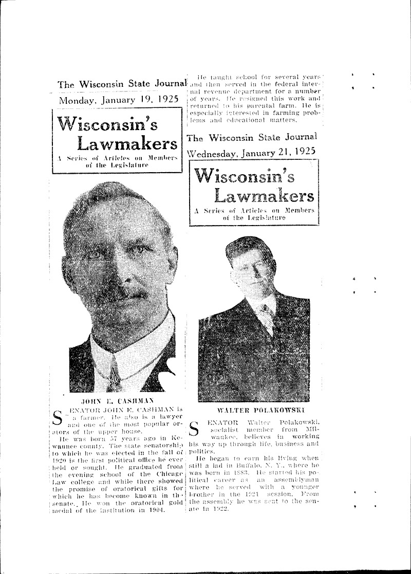  Topics: Government and Politics Date: 1925-01-14