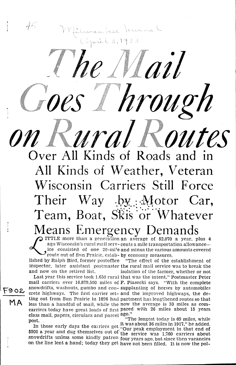  Source: Milwaukee Journal Topics: Transportation Date: 1933-04-02