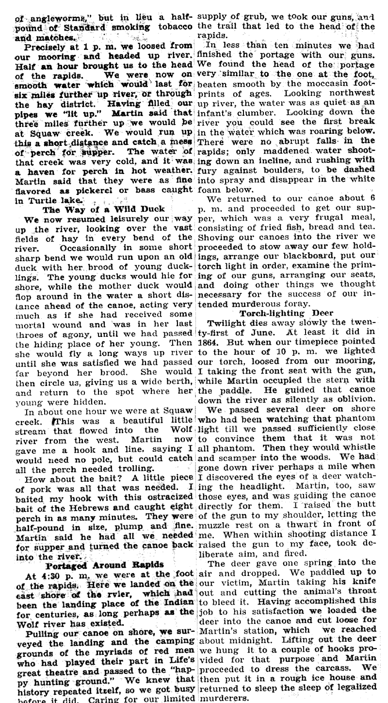 Charles mcfarland's trip over lake superior trail Newspaper Article