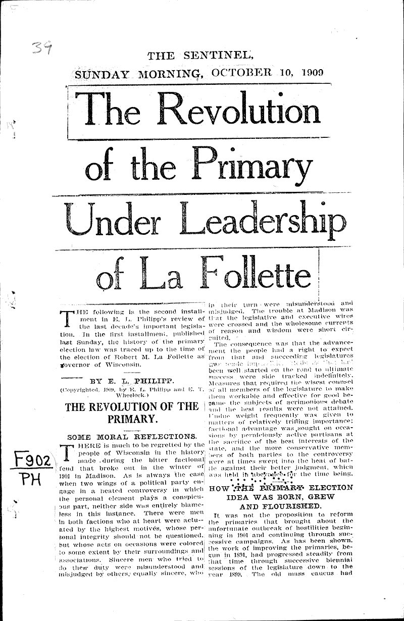  Source: Milwaukee Sentinel Topics: Government and Politics Date: 1909-10-10