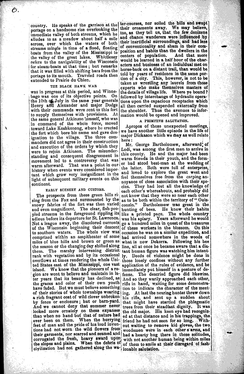 The portage and Fort Winnebago Newspaper Article/Clipping Wisconsin