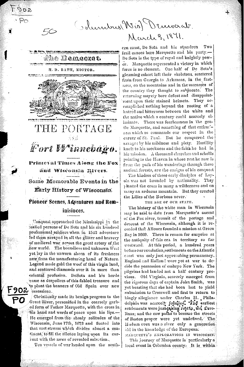  Source: Columbus Democrat Date: 1841-03-03