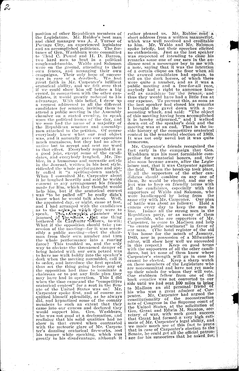 Old time politics Topics: Government and Politics