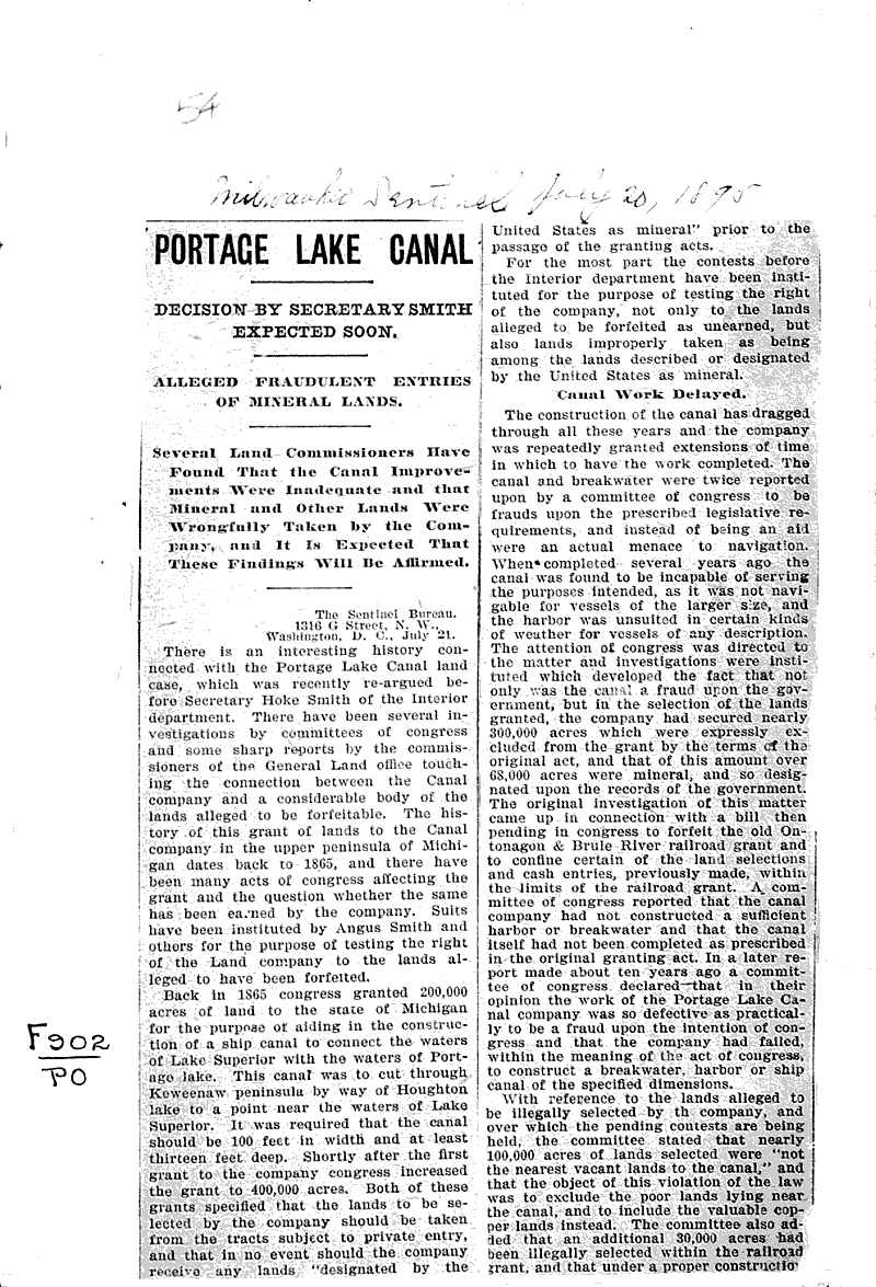  Source: Milwaukee Sentinel Topics: Transportation Date: 1895-07-20