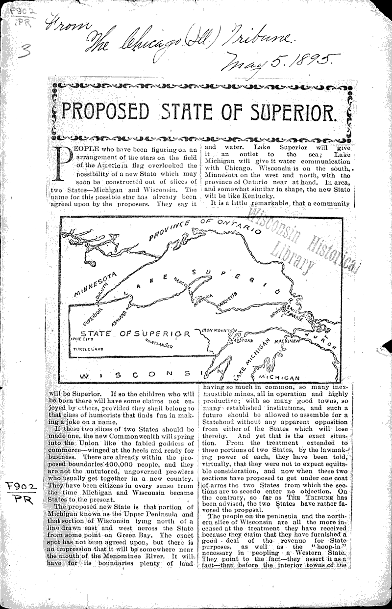  Source: Chicago Tribune Topics: Government and Politics Date: 1895-05-05