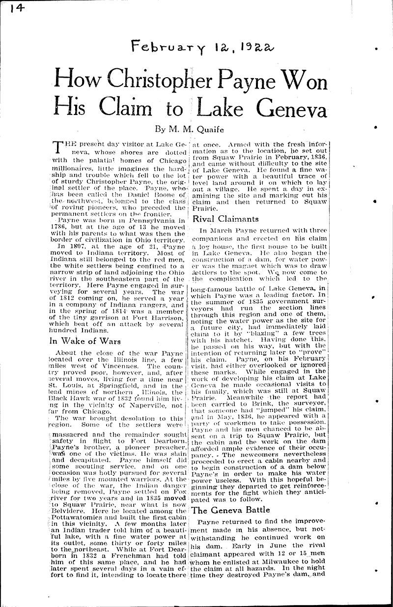  Source: Milwaukee Journal Topics: Government and Politics Date: 1922-02-12